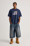 Heavy Weight Box Fit Nba Tshirt, LCN NBA STORM NAVY/LAKERS Y2K - alternate image 2