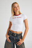 Lcn Billie Eilish Fitted Baby Tee, LCN BRA WHITE/BILLIE EILISH - alternate image 1