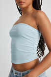 Gathered Bandeau, BLUE STRIPE - alternate image 4