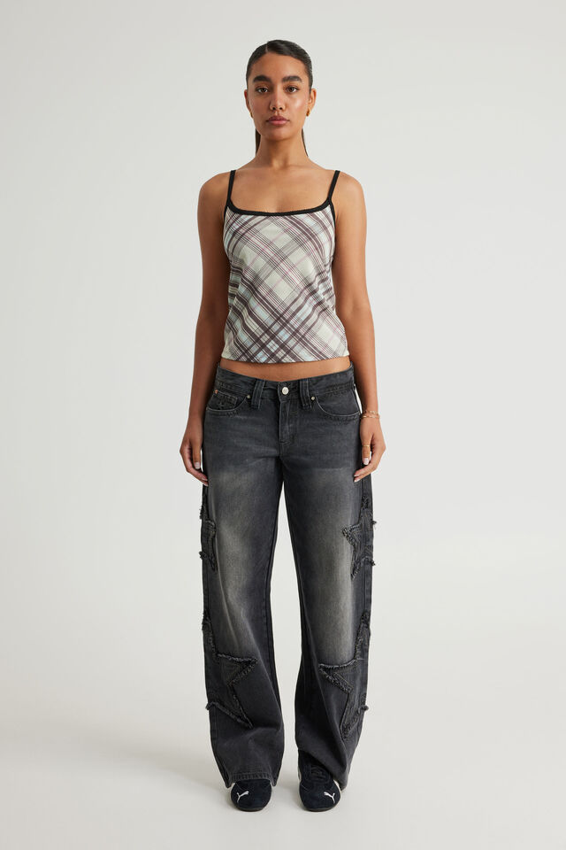 Kiki Cami, BROWN BLUE CHECK