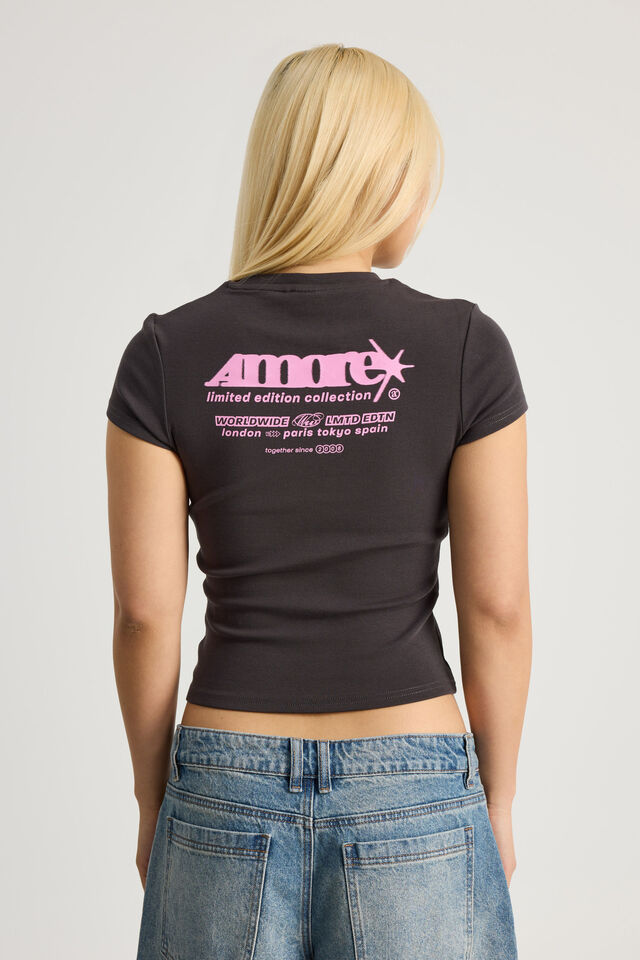 Fitted Graphic Tee, PHANTOM/AMORE