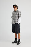 Short Sleeve Shirt, TAUPE/BLACK CHECK - alternate image 1