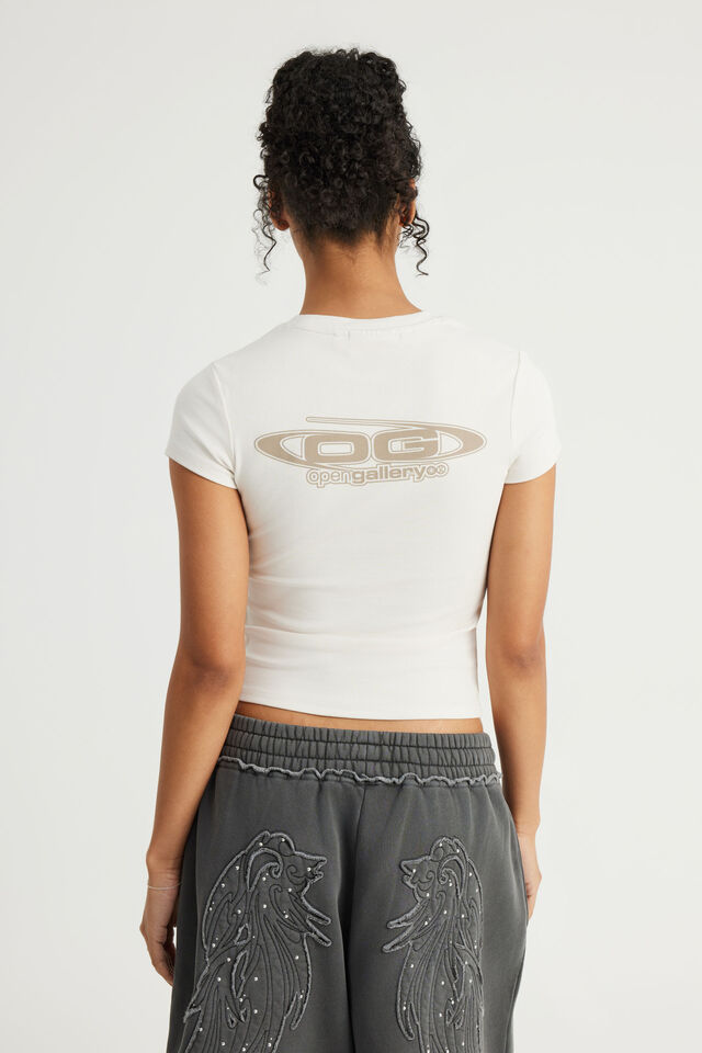 Fitted Graphic Tee, PUMICE / OG LOGO