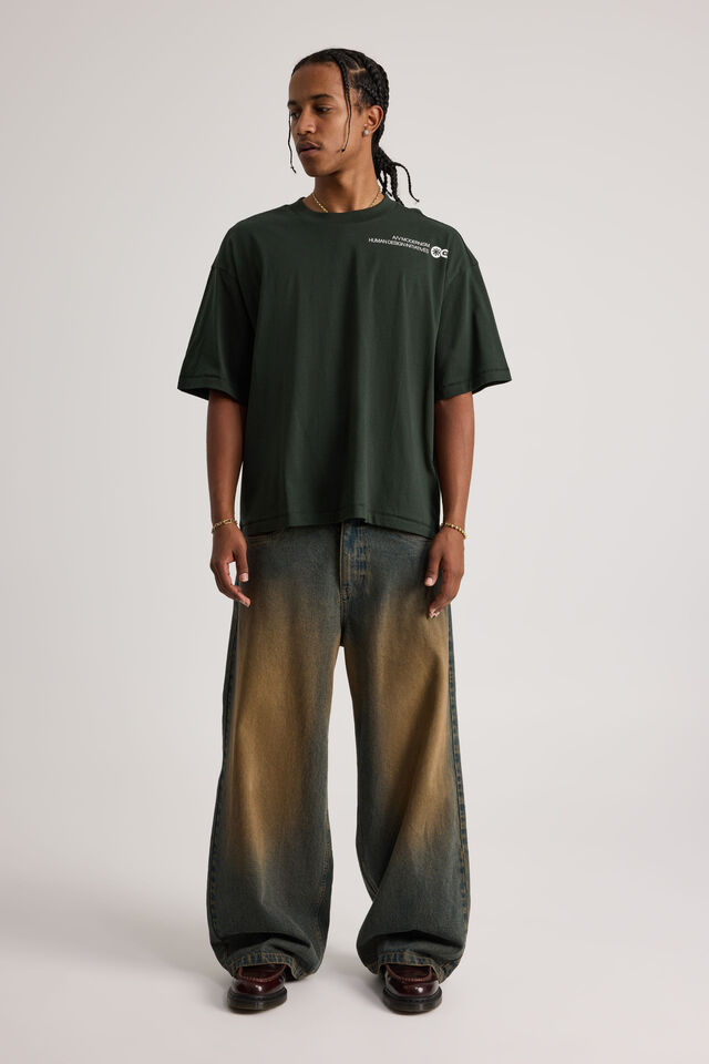 Open Gallery Box Fit Tshirt, OG KELP/PARALLEL DIVISION