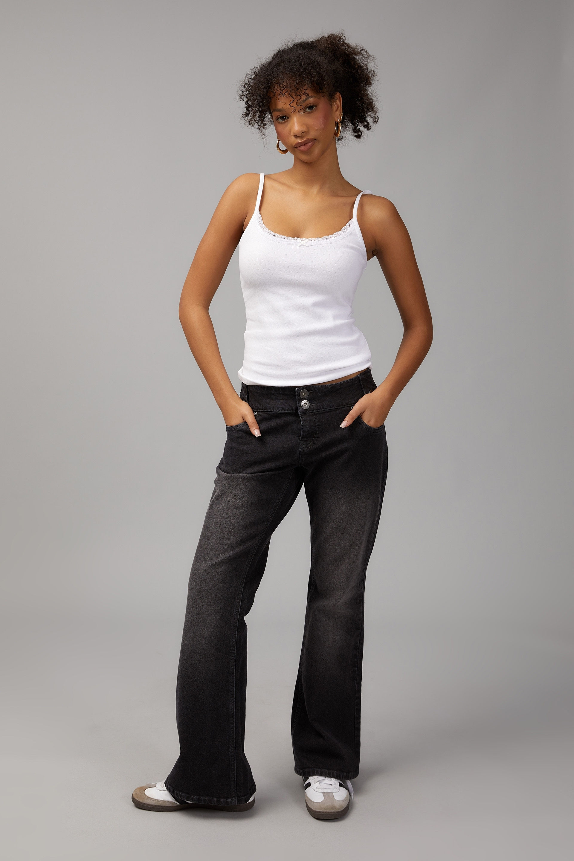 Low rise cheap kick flare jeans