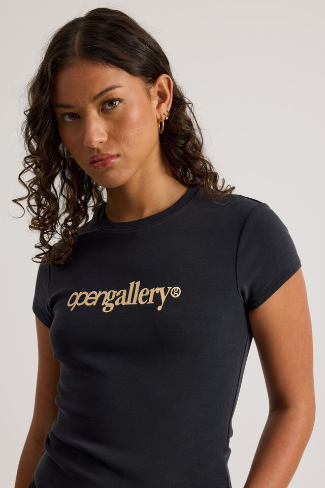 Open Gallery Fitted Tee, ICED LAGOON/OG