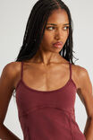 Panelled Scoop Neck Tank, WASHED MERLOT - alternate image 4