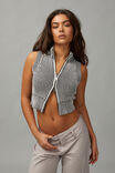 Zip Front Knit Vest, BLACK/WHITE - alternate image 5