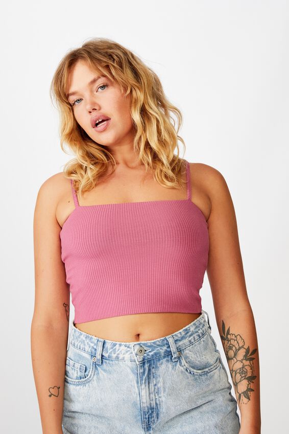 Ribbing Cami, RUBY PLUM