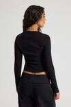 Authentics Fitted Long Sleeve Top, BLACK - alternate image 3