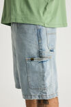 Half Half Painter Baggy Denim Short, DAY BLUE - alternate image 4