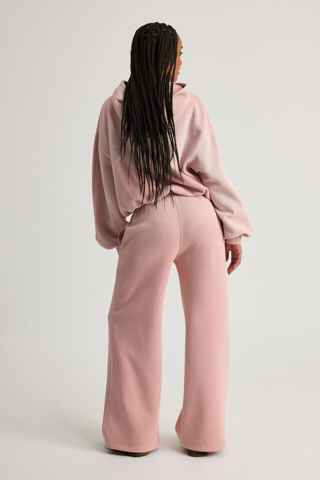 Classic Wide Leg Trackpant, WASHED MUTED PINK