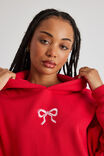 Harley Slouchy Hoodie, POSTBOX RED/BOWS - alternate image 4