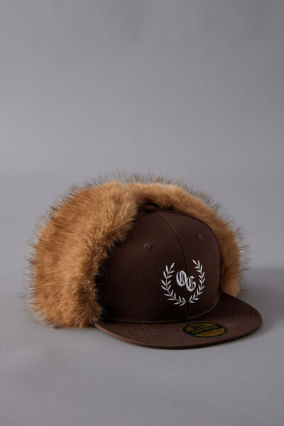 Open Gallery Fur Trapper Cap, OG CHOC W FUR