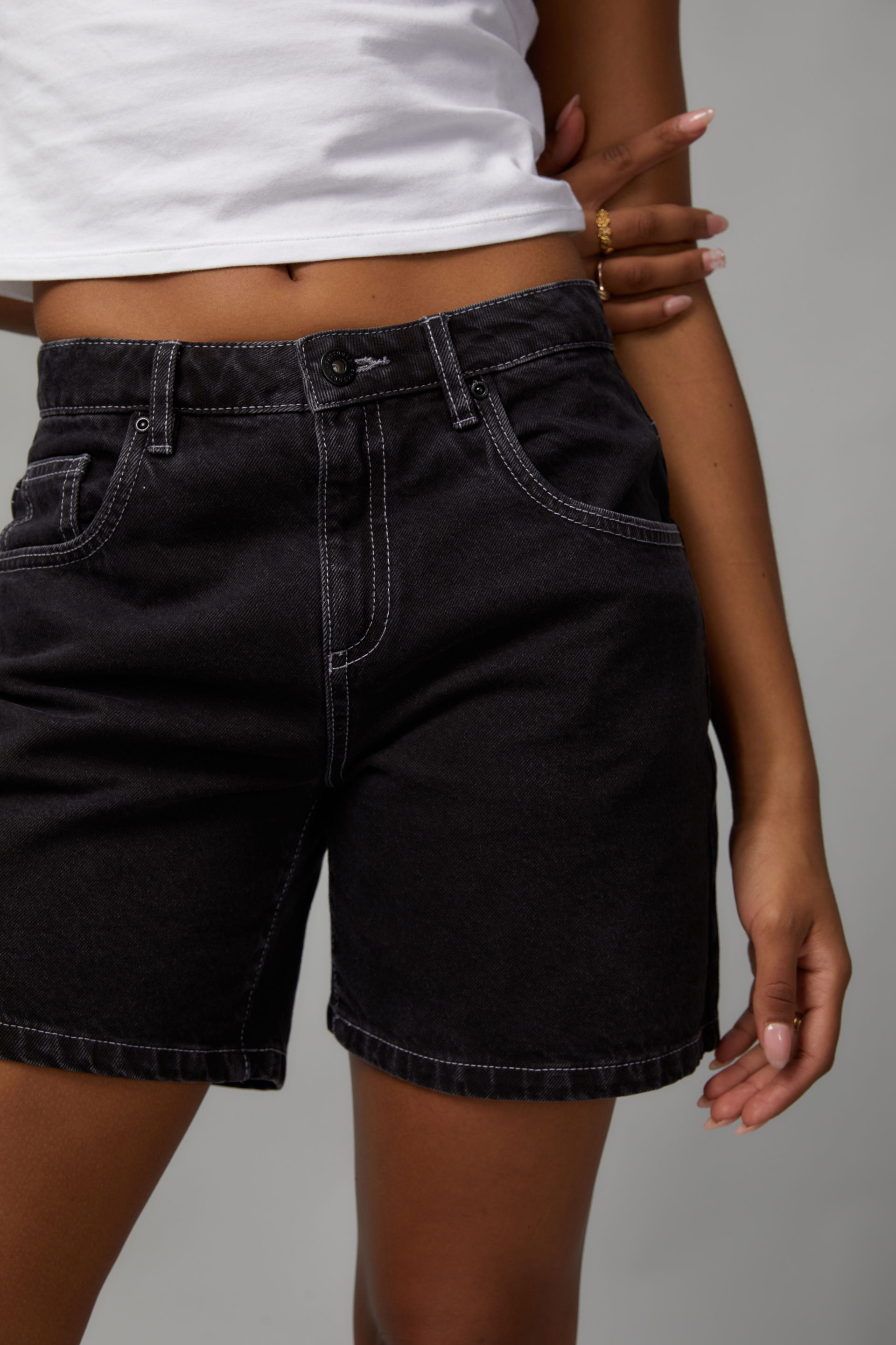 Buy MIXT by Nykaa Fashion Black High Waist Ripped And Frayed Denim Shorts  Online