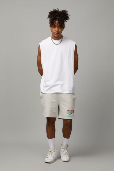 Nfl Textured Knit Track Short, LCN NFL GREY MARLE/DOLPHINS