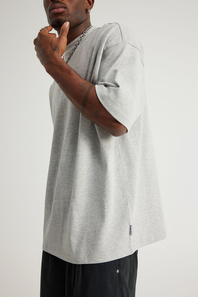 Authentics Heavy Weight Box Fit Tshirt, GREY MARLE