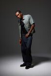 Half Half Boxy Cropped Short Sleeve Shirt, NAVY GREEN CHECK/HH PILL - example image 4