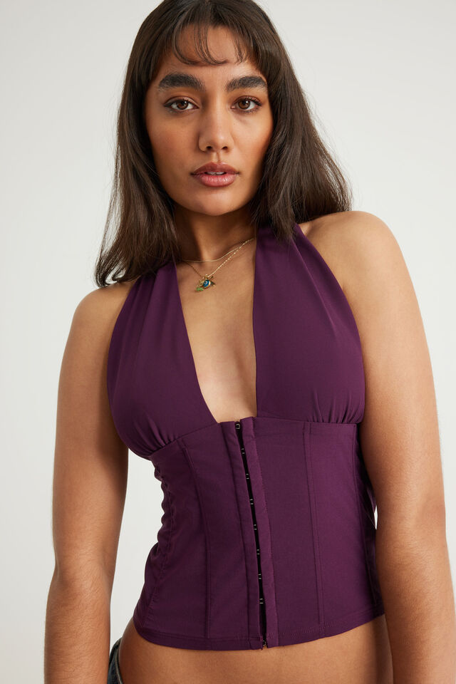 Hook And Eye Halter Top, SYRAH