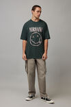 Oversized Music Merch T Shirt, LCN MT IVY GREEN/NIRVANA SMILE - alternate image 2