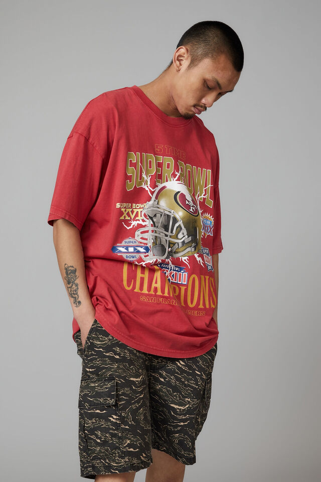 Oversized Nfl Superbowl T Shirt, LCN NFL VINTAGE RED/49ERS SUPER BOWL