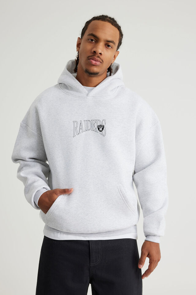 Nfl Hoodie, LCN NFL SILVER MARLE/RAIDERS OUTLINE