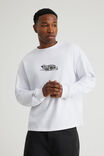 Half Half Long Sleeve Tshirt, HH WHITE/HALF THE DAMAGE - alternate image 1