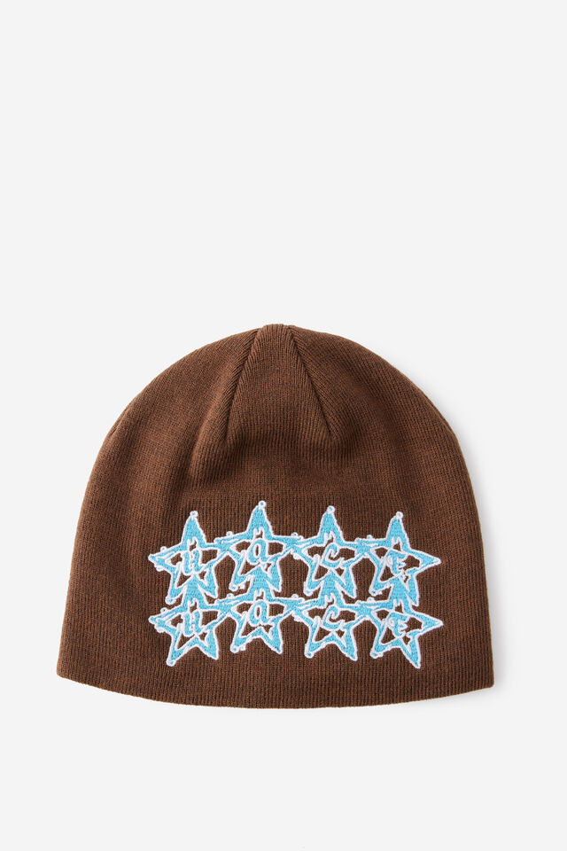 Half Half Kid Supreme Beanie, HH BROWN BLUE STARBOY