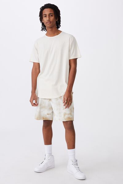 Longline Curved Washed T Shirt, IVORY