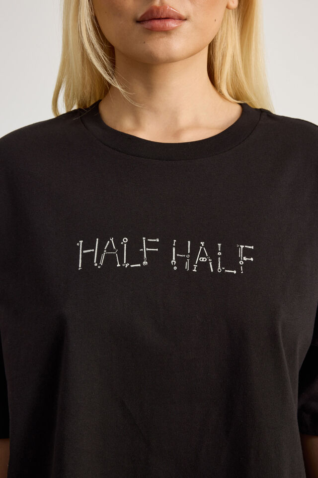 Half Half Box Fit Graphic T Shirt, HH BLACK/THAT HALF HALF BRAND