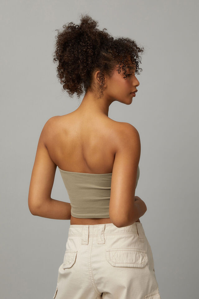 Crop Jersey Bandeau, SOFT GREEN