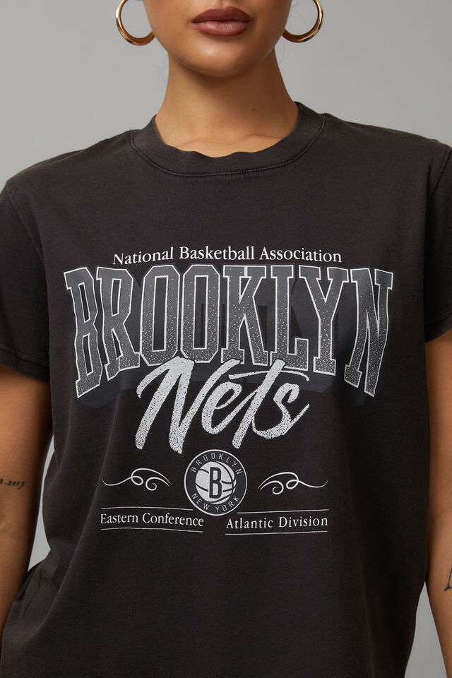 Nba Everyday Graphic Tee, LCN NBA BROOKLYN NETS/WASHED BLACK