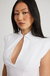 Keyhole Fitted Top, WHITE - alternate image 4