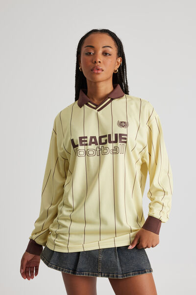 Long Sleeve Sports Jersey Top, BUTTER YELLOW/LEAGUE