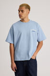 Half Half Heavyweight Box Fit Graphic Tshirt, HH BLUE MIST/HALF HALF STAMP - alternate image 3