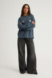Open Gallery Long Sleeve Boxy Tshirt, OG WASHED SEAL/OG PATCH - example image 2