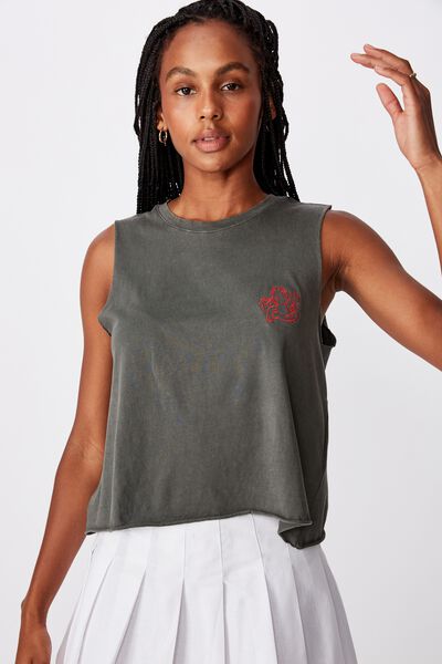 Graphic Tank, WASHED ASPHAL/DEVIL CHERUB
