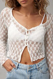 Ella 3/4 Sleeve Lace Cardi, WHITE - alternate image 4