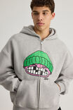 Half Half Zip Thru Hoodie, HH GREY MARLE/TOOFY - alternate image 4