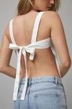 Apron Front Tie Back Top, WHITE - alternate image 4