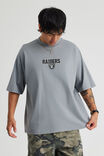 Box Fit Nfl Tshirt, LCN NFL CONCRETE/RAIDERS SIMPLE BADGE - alternate image 1