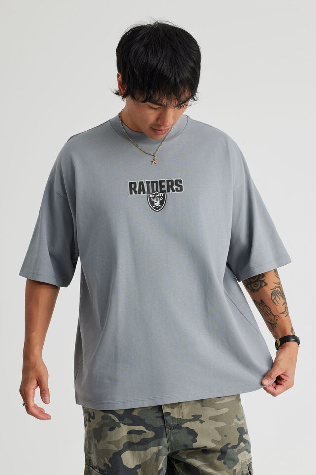 Box Fit Nfl Tshirt, LCN NFL CONCRETE/RAIDERS SIMPLE BADGE