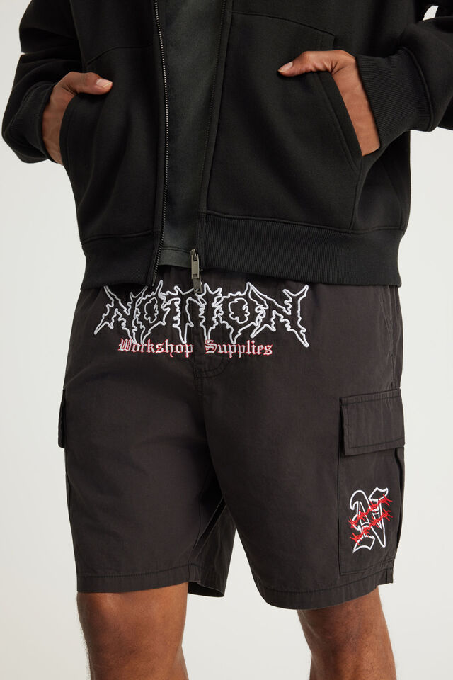 Notion Pull On Cargo Short, BLACK/GRAPHIC