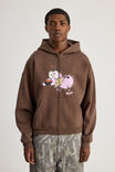 Cartoon Network X Half Half Zip Thru Hoodie, LCN WB MUD/COURAGE HALF HALF - alternate image 3