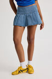 Denim Pleated Skirt, TEXAS BLUE - alternate image 1