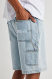 Half Half Painter Baggy Denim Short, DAY BLUE - alternate image 5
