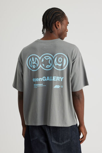 Open Gallery Box Fit Tshirt, OG OIL SLICK/IDEAS DEPT