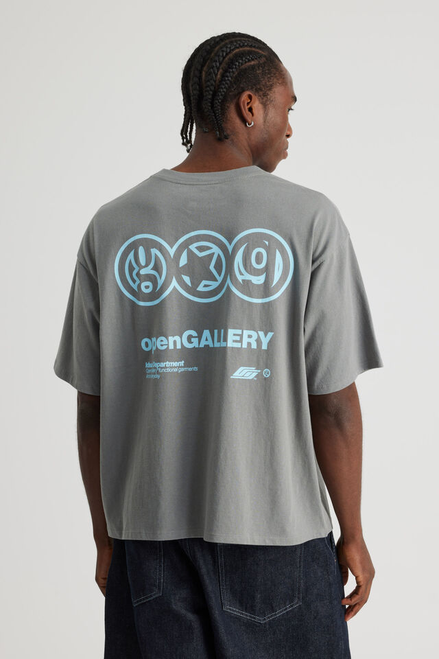 Open Gallery Box Fit Tshirt, OG OIL SLICK/IDEAS DEPT