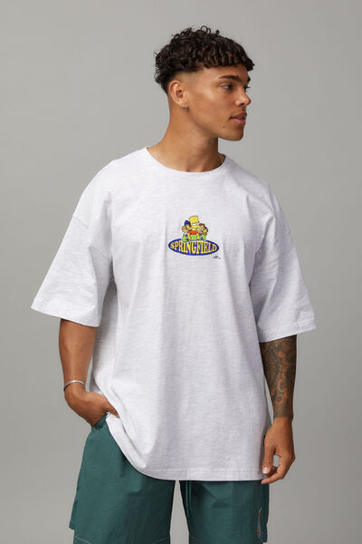 Oversized Simpsons T Shirt, LCN SIM SILVER MARLE/SPRINGFIELD