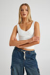 Sienna Low Back Tank, WHITE - alternate image 1